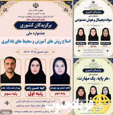 درخشش ۹ فرهنگی کهگیلویه و بویراحمد در جشنواره‌های ملی